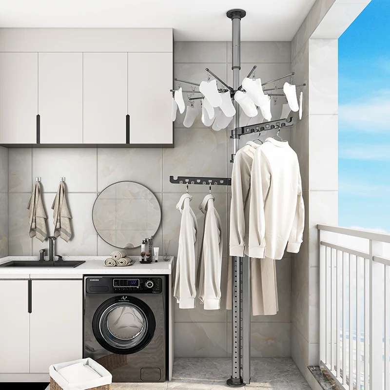 Dieyuan Brand Aluminum Alloy High Quality Top-Bottom Save Space Foldable Laundry Clothes Drying Racks