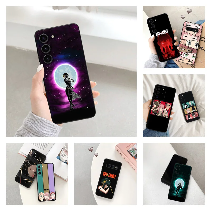 Phone Case for Samsung S24 Ultra S23 FE S22 S21 S20 S10 Lite Manga Spy × Family Galaxy Note20 Plus Soft Black Silicone Cover