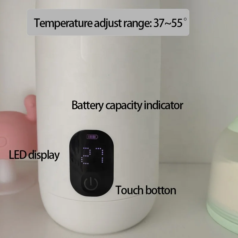 Babyflessenwarmer met nauwkeurige temperatuurregeling Draagbare melkverwarmer met snelle verwarming Supersnel voor nauwkeurig op reis