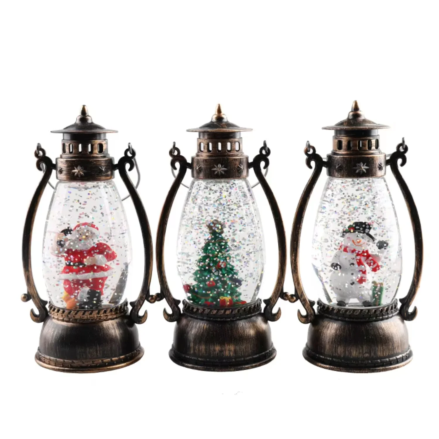 

Hot Selling Xmas Gift Oil Lamp Lantern Glitter Crystal Ball Glowing LED Light