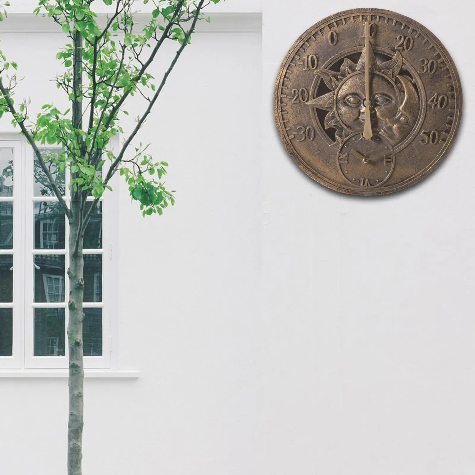 12'' Retro Resin Wall Clock Attached or outdoor decorationation