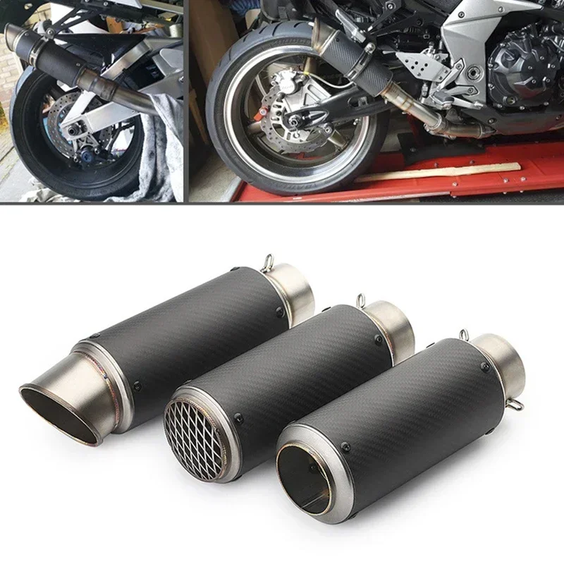 

51mm 60mm Motorcycle Exhaust Escape Moto SC Carbon Fiber Muffler GP-Project For Honda MT09 GSR750 TRK 502 LTZ400 GSR600 FZ6N R6