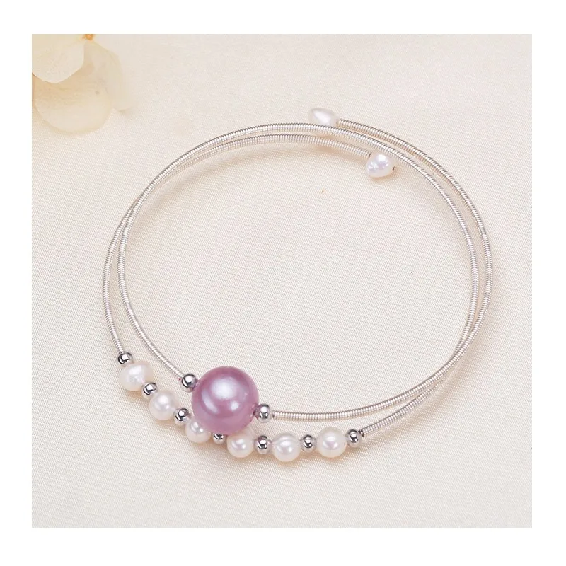

Direct Supply of Freshwater Pearls, Edison Genuine Pearl Winding Double-layer Bracelet, Casual Fashion Bracelet for Women