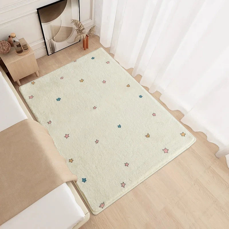

Bedroom Carpet Bedside Soft Carpets Cream Color Living Room Decoration Floor Mat Home Study Room Cloakroom Fluffy Soft Rug