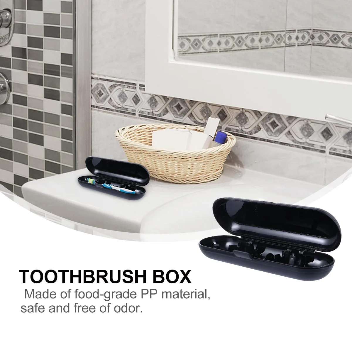 Custodia da viaggio per spazzolino da 2 pezzi, custodia per spazzolino elettrico in PP per uso alimentare, senza odore, porta spazzolino portatile, comodo per i viaggi