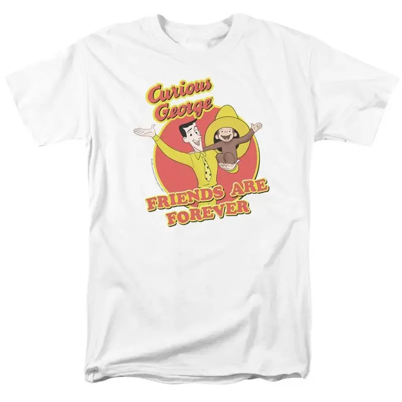 Curious George Friends T Shirt Mens Licensed Cartoon Merchandise White