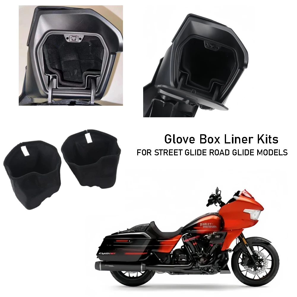 For Harley Touring CVO Street Road Glide models FLTRXL FLHX, FLTRX 2023-up Motorcycle Fairing Lower Fitted Glove Box Liner Kit