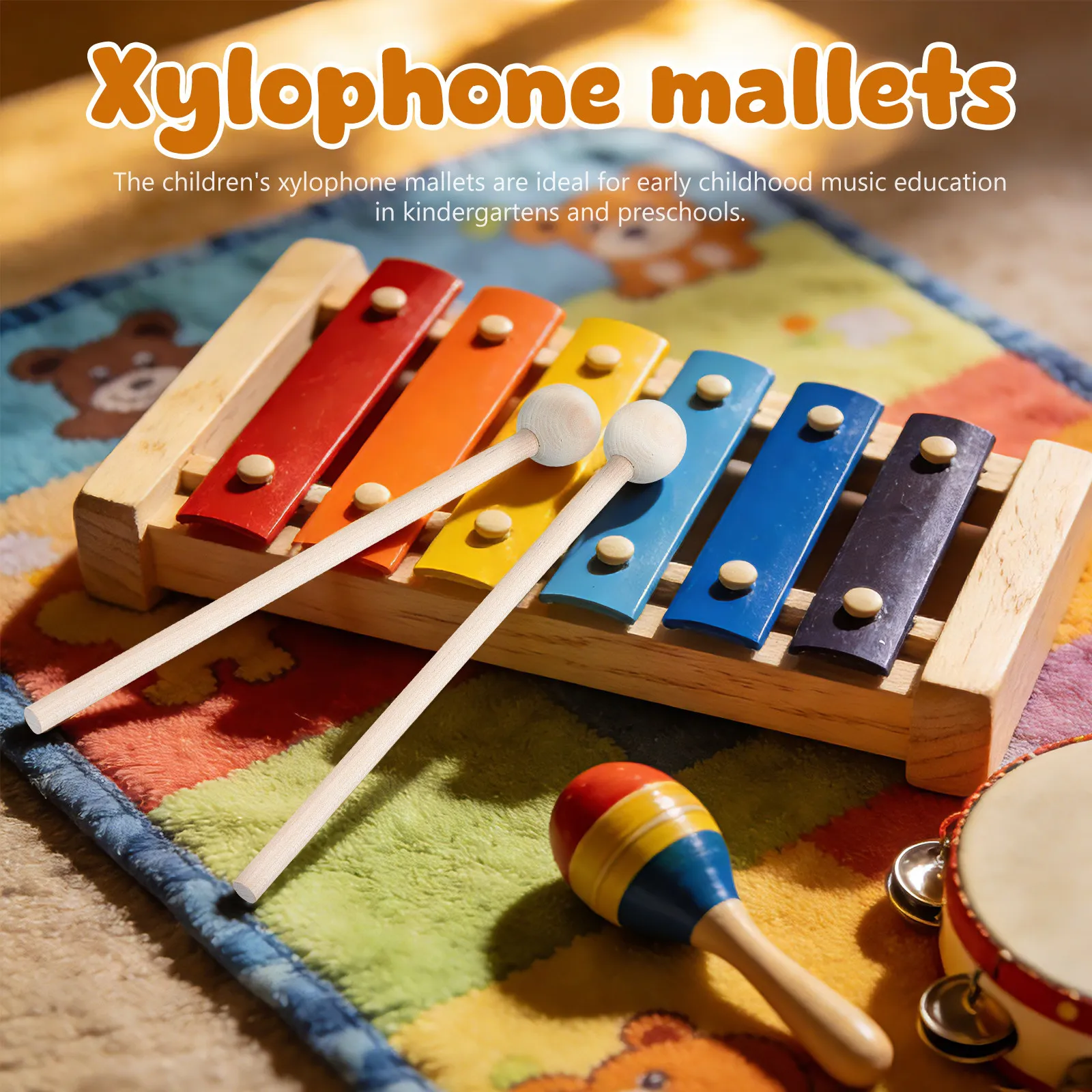 2 adet ahşap ksilofon tokmakla - Woodworking Xylophone incelemesi ve fiyatı