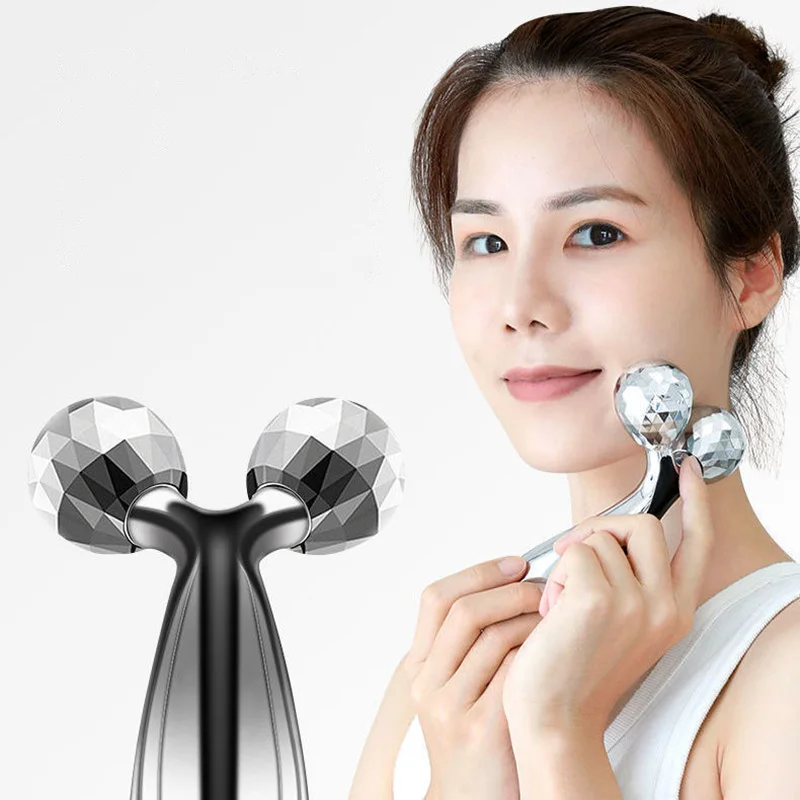 คุณภาพสูงความงามบนใบหน้าอุปกรณ์หนา3D Roller Massager กระชับผิวบาง360 ° หมุนได้ริ้วรอย Remover นวดผ่อนคลาย