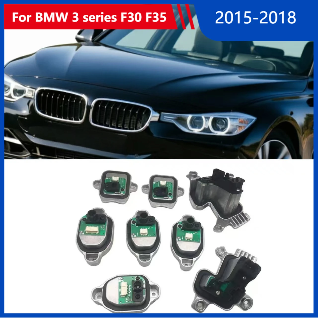 For BMW 3 series F30 F35 2015 2016 2017 2018 Headlight LED DRL Module Angel Eye 63117419619 63117419620 63117419610 63117419615