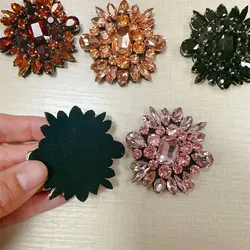 10PCS Handmade flower beaded patches shoes Appique DIY rhinestone sequins Sew on appliques for clothes