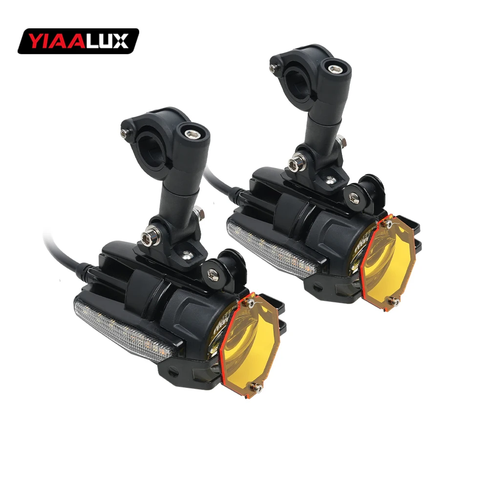 YIAALUX المصباح مع التبديل الأضواء أصفر أبيض القيادة أضواء كشاف العمل دراجة نارية سكوتر الضباب الخفيف