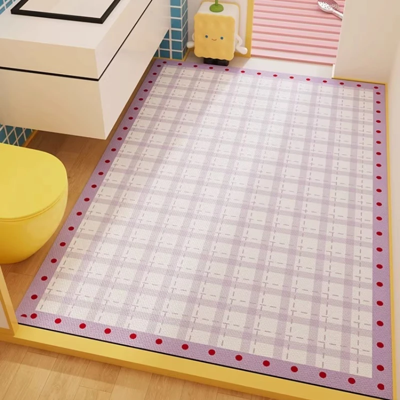 Bathroom Carpet Bath Diatom Mud Absorbent  Non-Slip Floor Mat Pink Dopamine Bow-Tie Rug Toilet Doorway Rugs Home Decor Mats