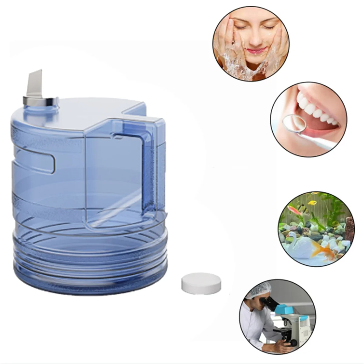 4L Water Distiller Container for Home Use, Dental Care & Beauty Treatments Compatible with Countertop Distillers