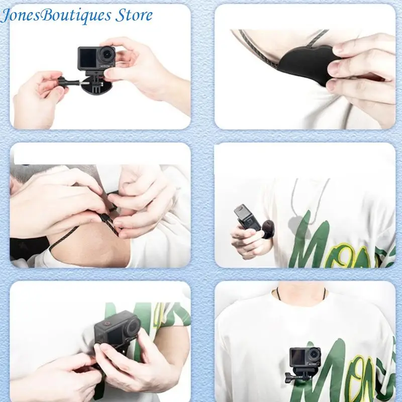 Neck Mount Action Camera Holder Chest Body Strap Mount for Action4 Hands Frees Filming & Unique W8KE