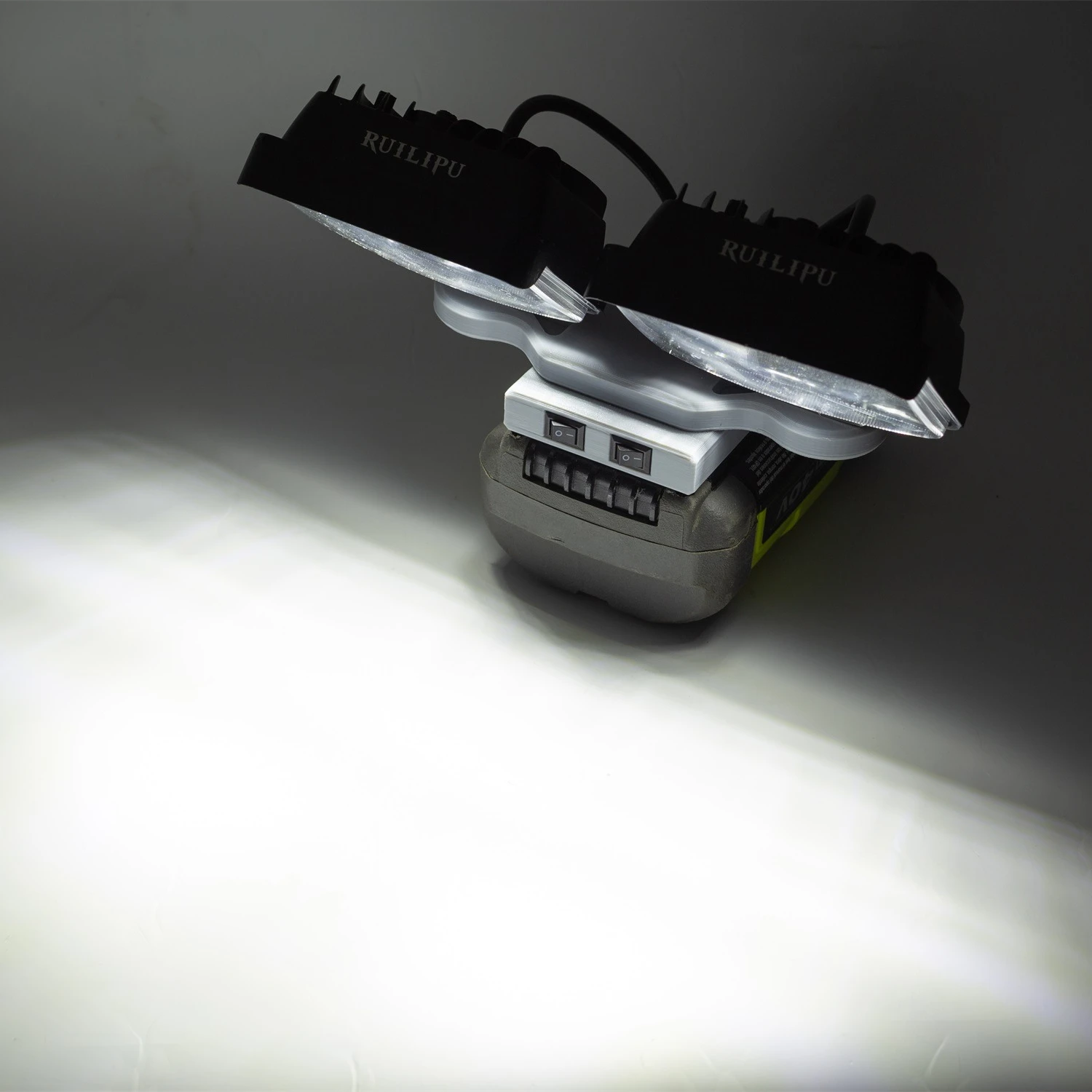 For Ryobi 40V Lithium Battery Portable Double Head LED Work Light Outdoor Maintenance Emergency Light Outdoor Camping Light