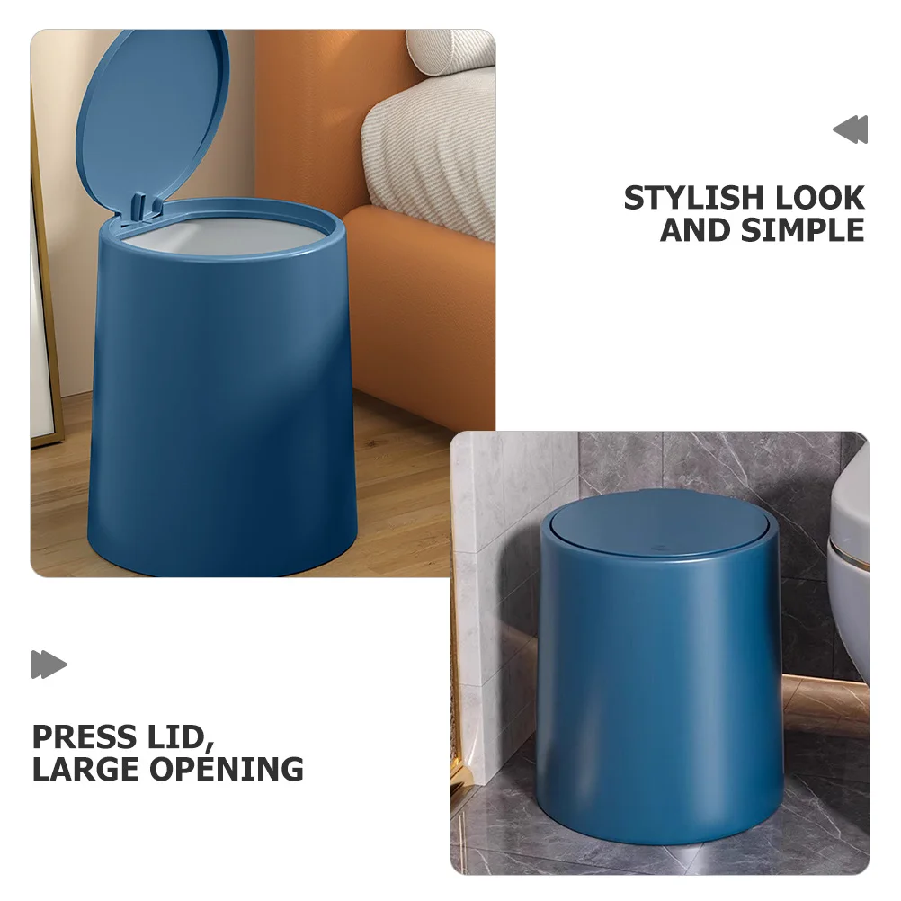 

Press Top Trash Can With Dual Buckets Thickened Plastic Waste Bin For Kitchen Bathroom Bedroom Office Home Use Large Capacity
