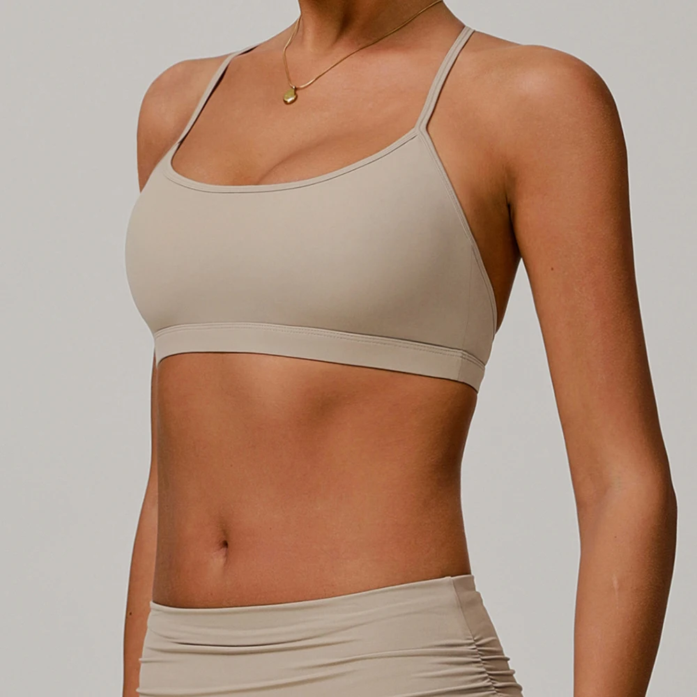 Women Gym Top Cross Back Sports Bra Yoga Clothing Women's Athletic Tight Workout Jog Soft With Chest Pad Fitness Sport Underwear