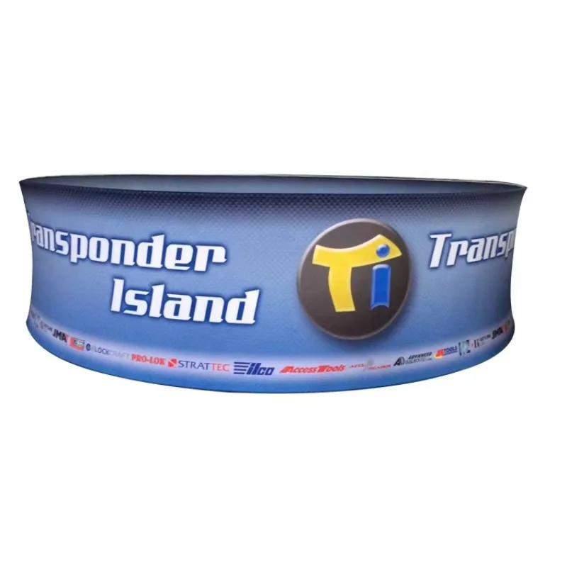 

Custom Circle Alu Tube Fabric Trade Show Ceiling Hanging Banner Display for Exhibition Booth