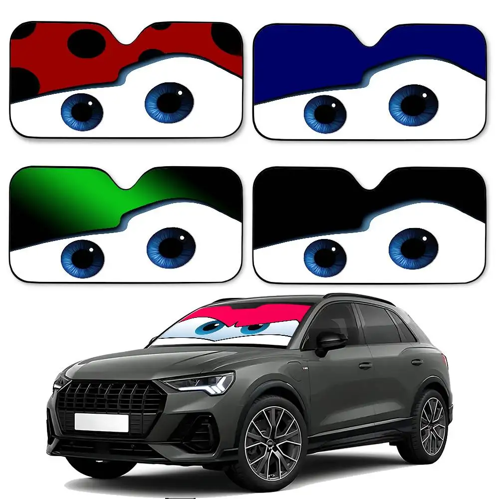 

Lightning Mcqueen Angry Eyes Car Sunshade Curtains Car Sunshade Covers Cover Universal Windscreen Folding Visor