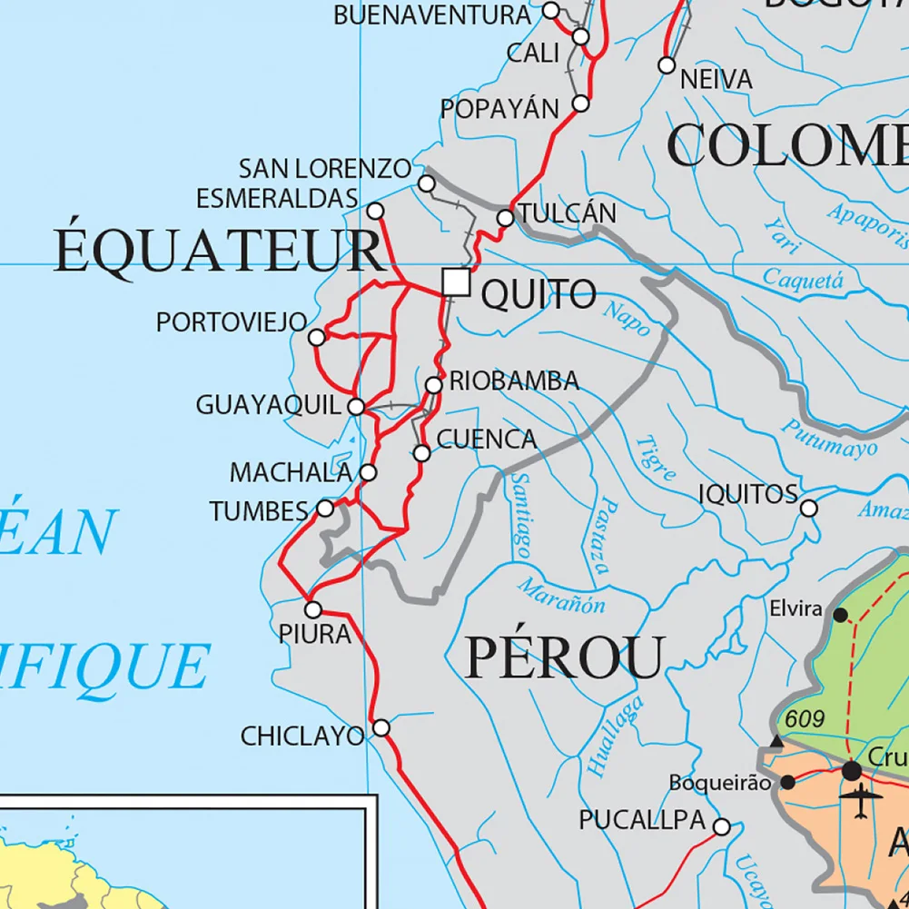 Mappa amministrativa del Brasile Poster da parete senza cornice Pittura su tela Aula Decorazione della casa Materiale scolastico per bambini