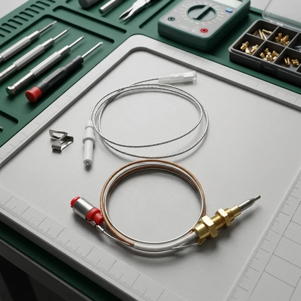 Brass Thermocouple and Electrode Wire Assembly for Household Embedded Gas Cooktops Flame Detection Safety Function