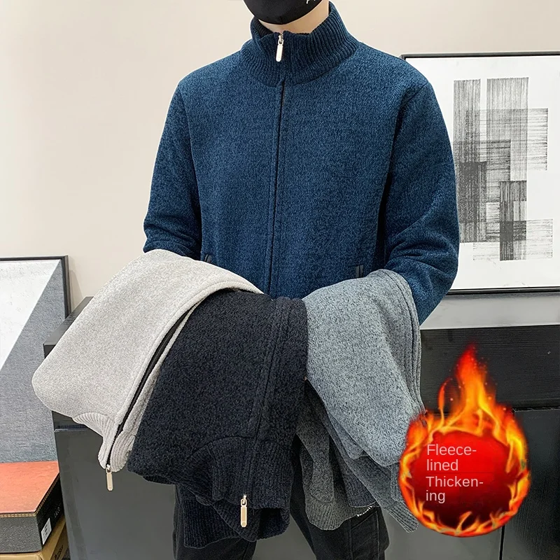 

Женский трикотаж с воротником-стойкой, топы, осень-зима, толстый стеганый свитшот, верхняя одежда, кардиган, свитер, пальто, теплая модная мужская одежда