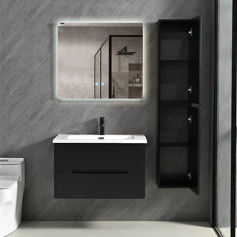Waterproof Bathroom Vanity Cabinet with Mirror Wall-Mounted Rectangle Design for Hotel Use