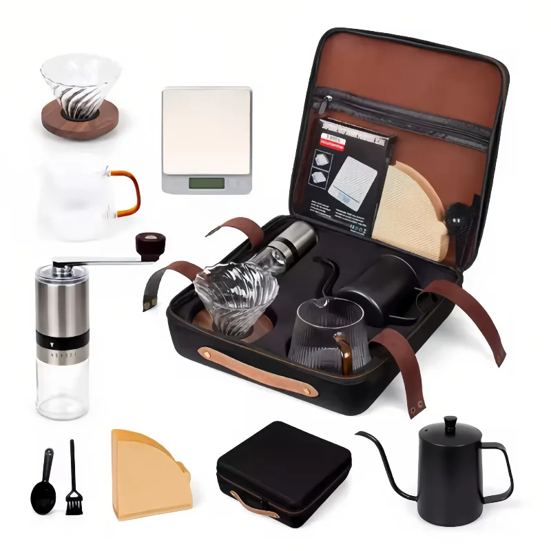 

Portable coffee maker, coffee maker, outdoor portable pour - over coffee set, manual coffee grinder，Experience life at any time