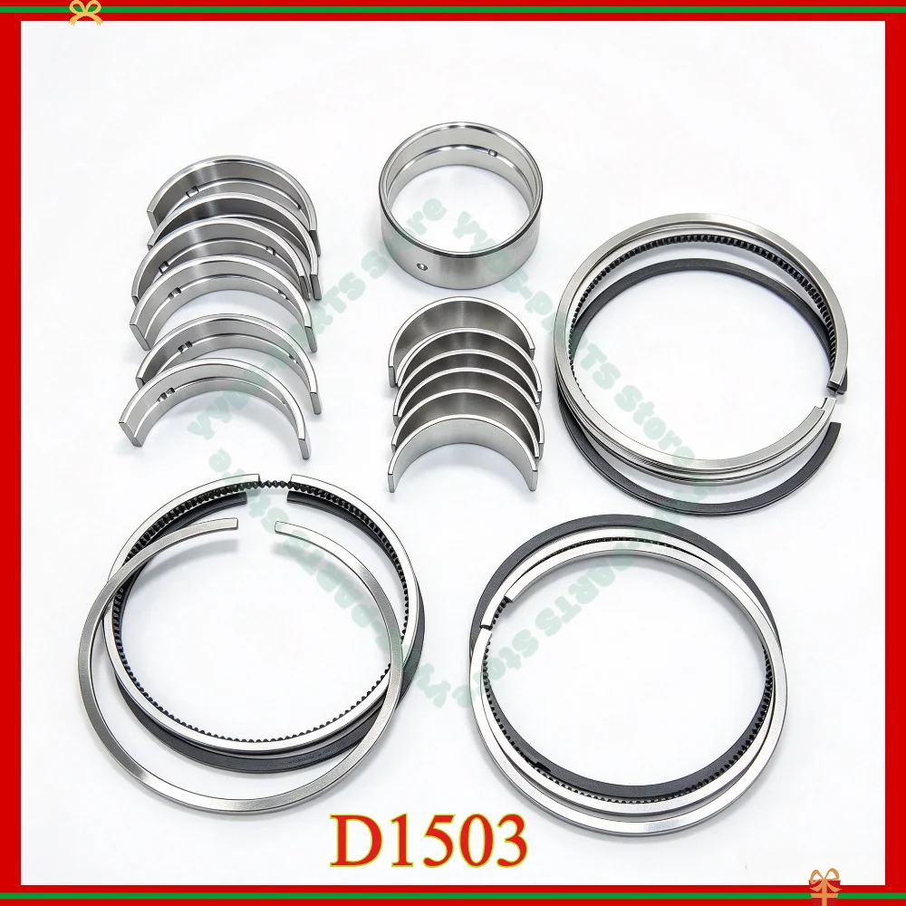 For Kubota D1503 Piston Rings 83*2HK+2+4 STD Crankshaft Main Bearing Connecting Rod Bearing Conrod Bearings Overhaul Rebuild Kit
