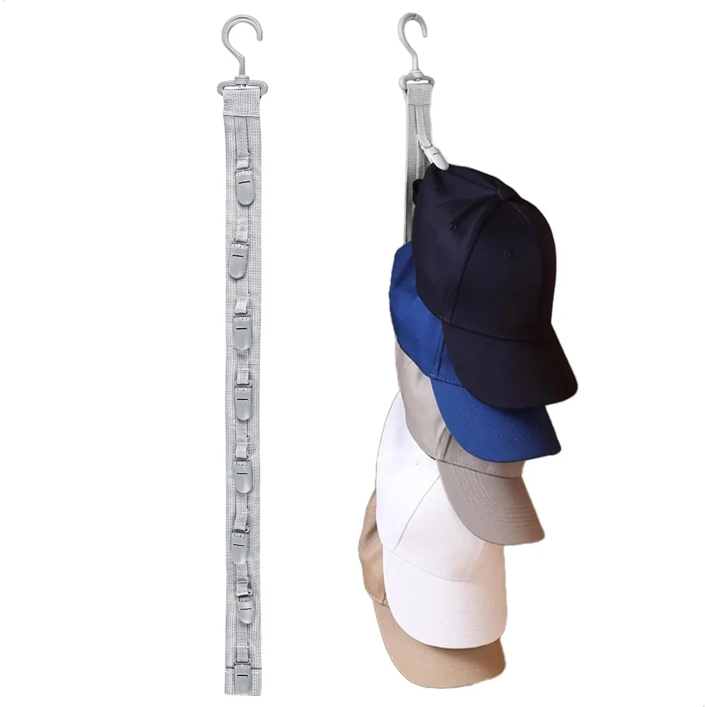 8 Rotatable Clips Cap Organizer Over The Door Hat Rack Foldable Hanging Storage Hat Holds Space-Saving for Closet Door