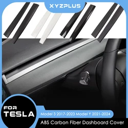 Xyzplus For Tesla Model 3 2023 Model Y Carbon Fiber ABS New Car Center Console Trim Accessories Door Side Dashboard Cover