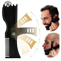 1pcs Adjustable Beard Shaping Tool with Comb Beard Styling Template Tool for Trimming Hairline Neckline Goatee for Men