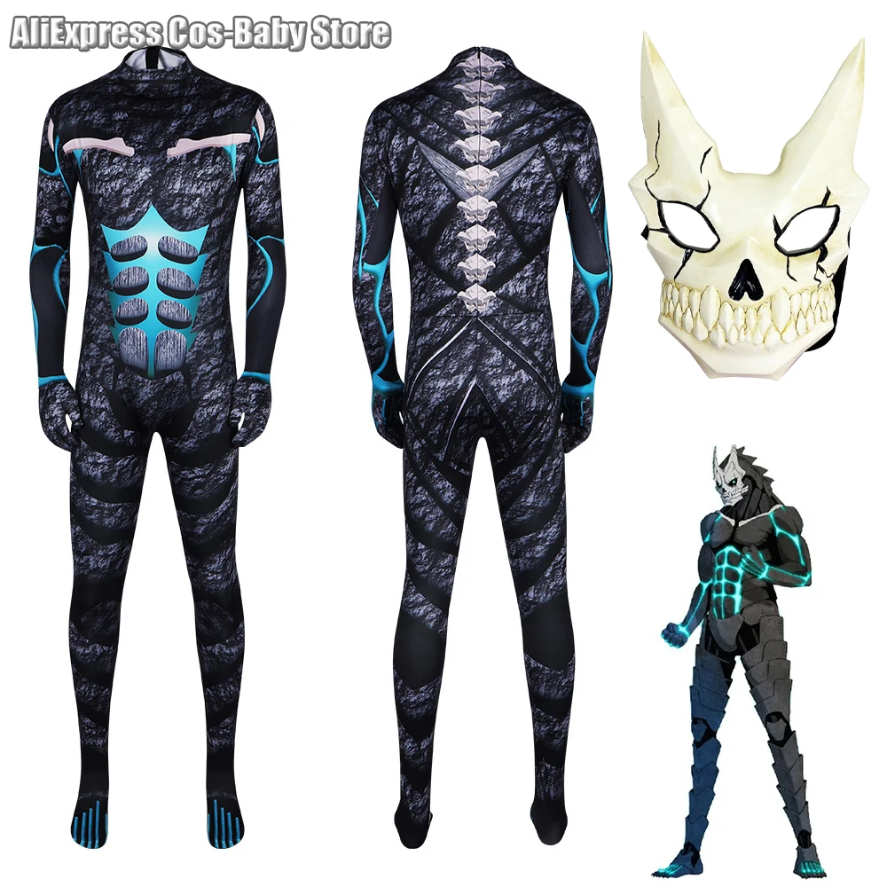 Anime Kaiju Cosplay No. 8 Jumpsuit Kafka Hibino Cosplay Costume Battle Transformation Maks Gloves for Women Men Party Halloween