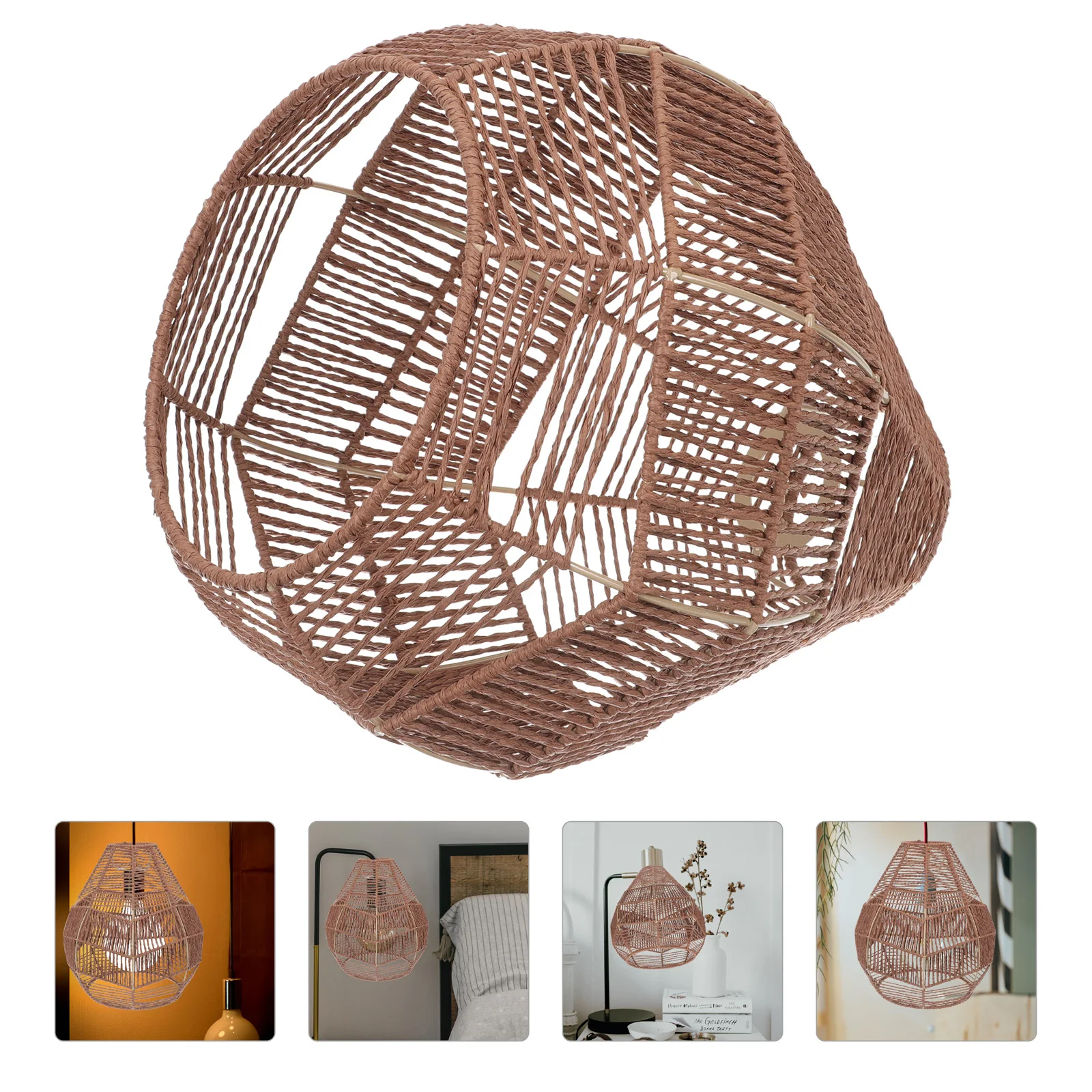 

Braided Lampshade Mini Lighting Supply Coffee Indoor Cover Barrel Shades Small Paper Protection Retro Style Home