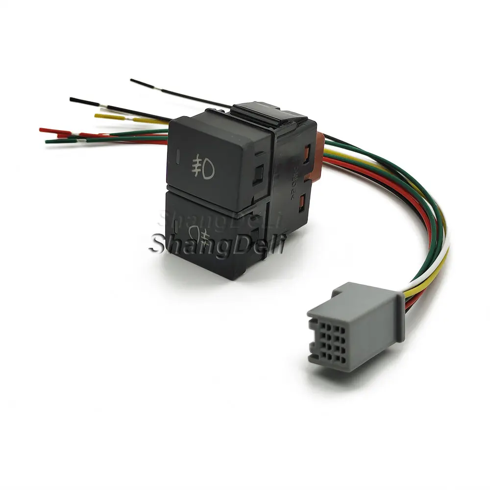1 Stück für Honda CRV URV AVANCIER CITY Dual-Tasten-Schalter LED DRL Nebelscheinwerfer Radar Power On Off Kamera-Schalter-Taste mit Draht – Detail 5