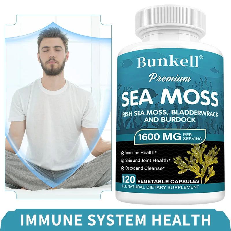 Sea Moss Complex Capsules, Bladderwrack & Burdock Root, Support Immune Wellness, Thyroid Care, Intestinal Comfort & Vitality