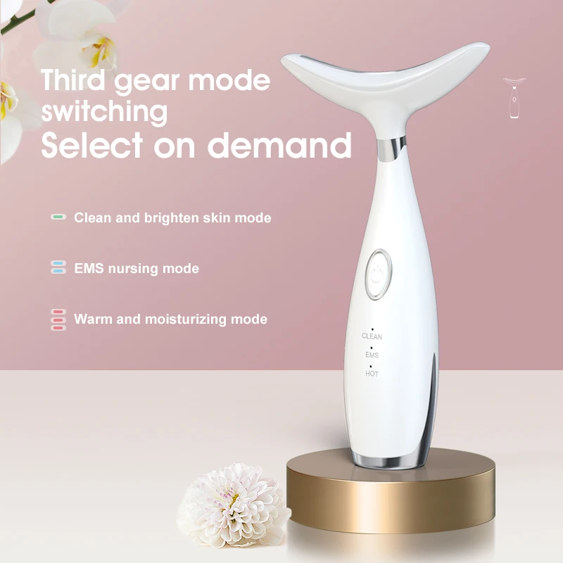 Máquinas galvánicas EMS, terapia de fotones LED, herramienta de masaje facial para cara, cuello, cuidado de la piel, arrugas, doble barbilla, vibración con térmicas