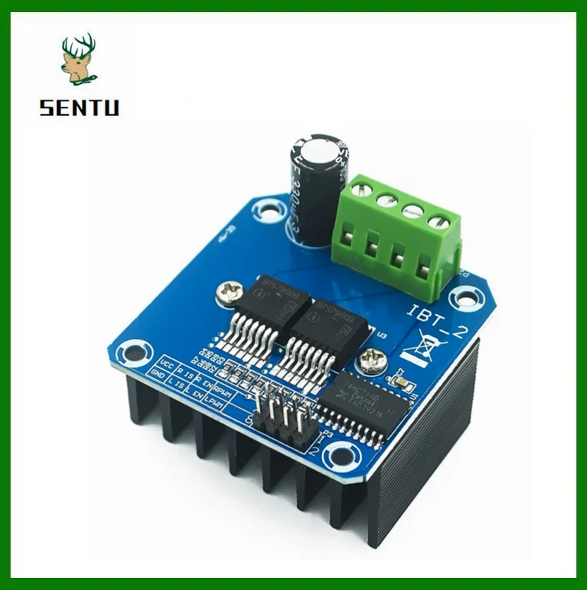 Double BTS7960 43A H-bridge High-power Motor Driver module/ diy smart car Current diagnostic