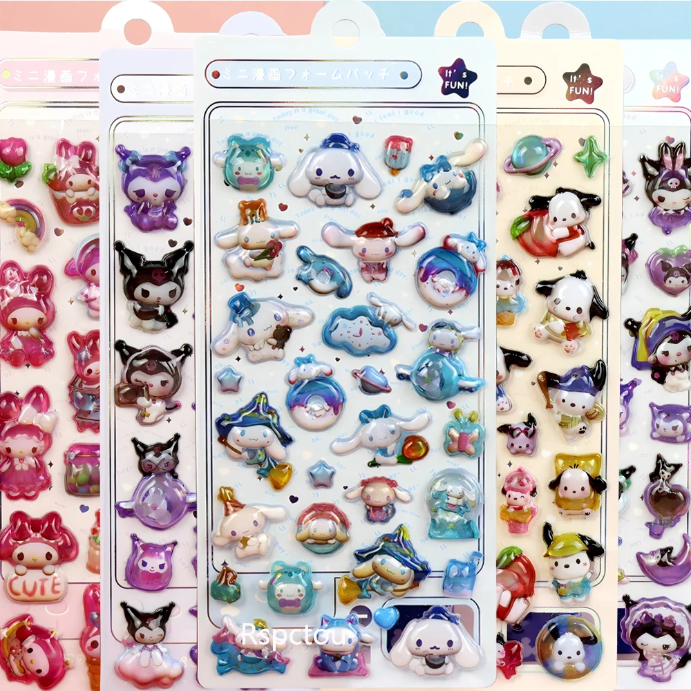 

1pcs Kawaii Sanrio Anime 3D Relief Stickers Anime Kuromi My Melody Cinnamoroll Reward Sticker Gift Cute Decoration Decals Toys