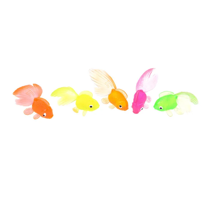 20pcs Plastic Simulation Small Goldfish Soft Rubber Gold Fish Kids Toy