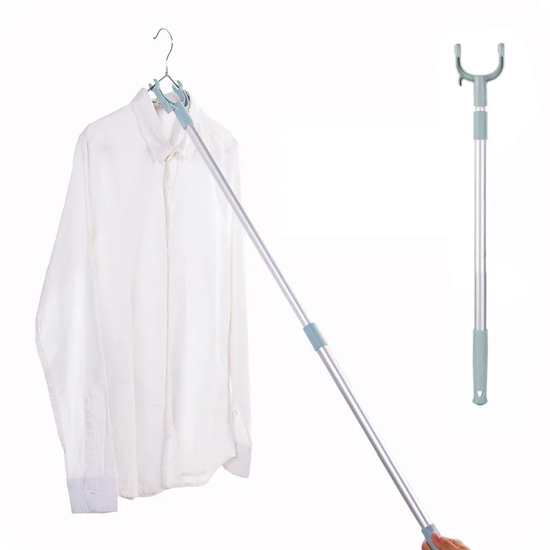 

Multifunctional plastic telescopic clothes drying rod shower curtain fork rod home simple telescopic clothes drying rod