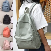 Lightweight Solid Color Backpack for High School Students Multifunctional Casual Bag School Travel Daily Use Simple Design