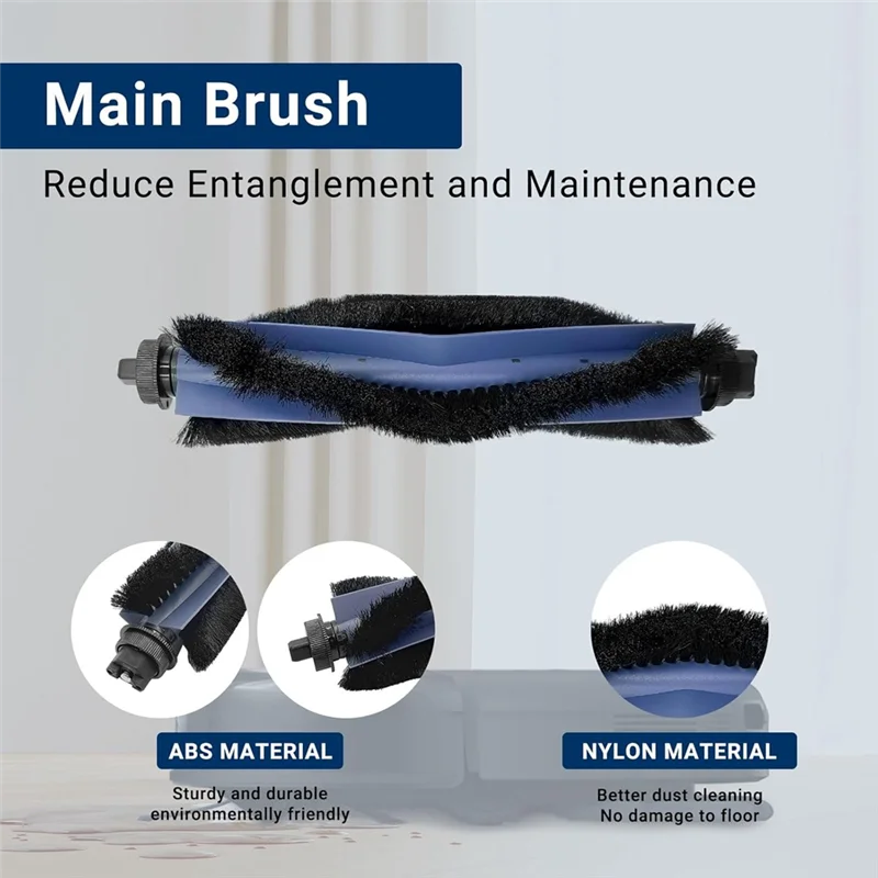 BAAO-For Eufy Omni C20 مجموعة ملحقات بديلة فرشاة جانبية رئيسية، فلتر HEPA، كيس غبار من القماش الممسحة