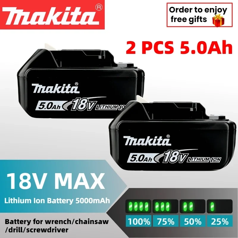 

Original Makita 18 volt rechargeable battery screwdriver battery & charger for makita 18v Replacement Power Tool Batteries 6Ah.