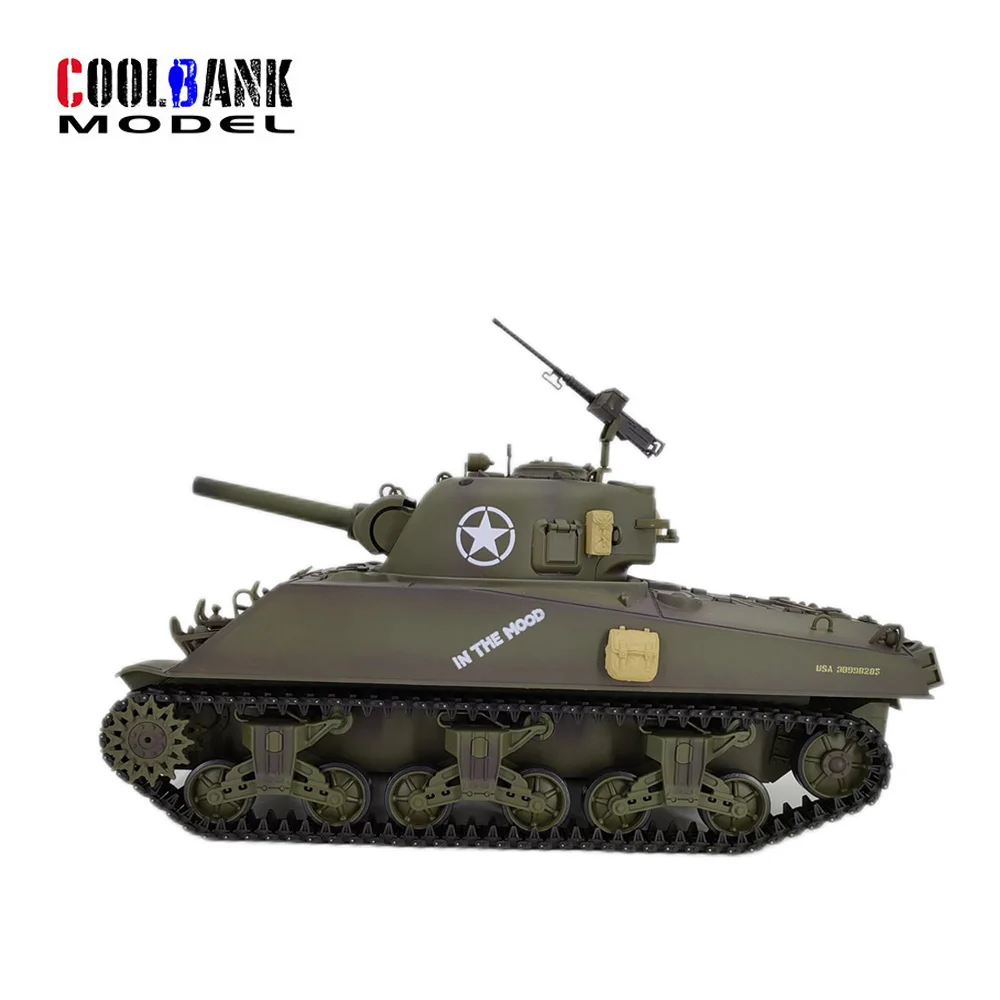 1/16 Zdalnie sterowany czołg, który strzelaj, 2,4 G RC US M4A3 Sherman Model wojskowy czołgu z obrotową wieżyczką Zabawki dla chłopców i dorosłych