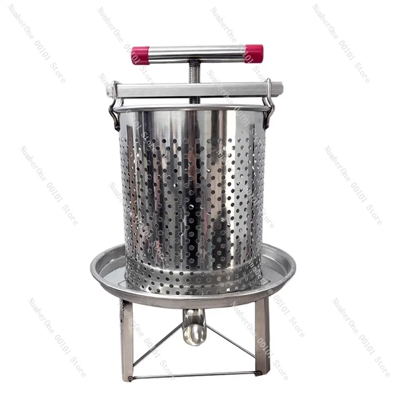 

Manual Honey Press, Stainless Steel Home Use Extractor, Small Filtering Tool for Wine Lees and Juice Pressing