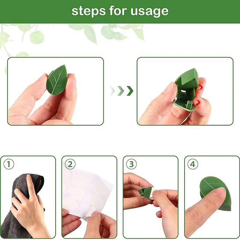 130Pcs Plant Climbing Wall Fixture Clip Leaf Shaped Plant Fixing Clip Invisible Wall Vine Fixing Clips For Plant Support