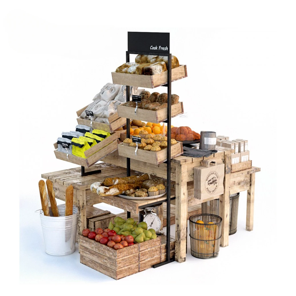 Grocery Store Vegetable Fruit Food Display Stand