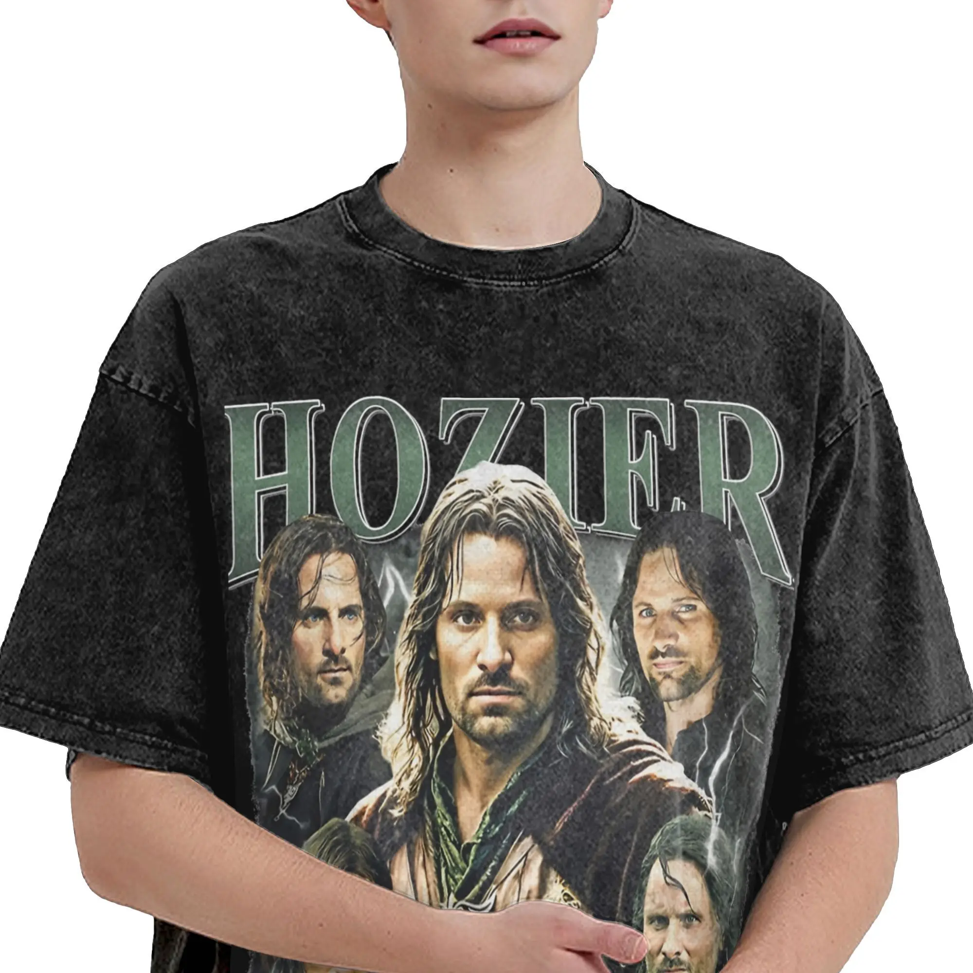 غسلها تي شيرت Hozier Meme Aragorn الهيب هوب تي شيرت تقليدي Harajuku L-Lords of the R-خواتم الشارع الشهير 100% القطن تيز الرجال النساء
